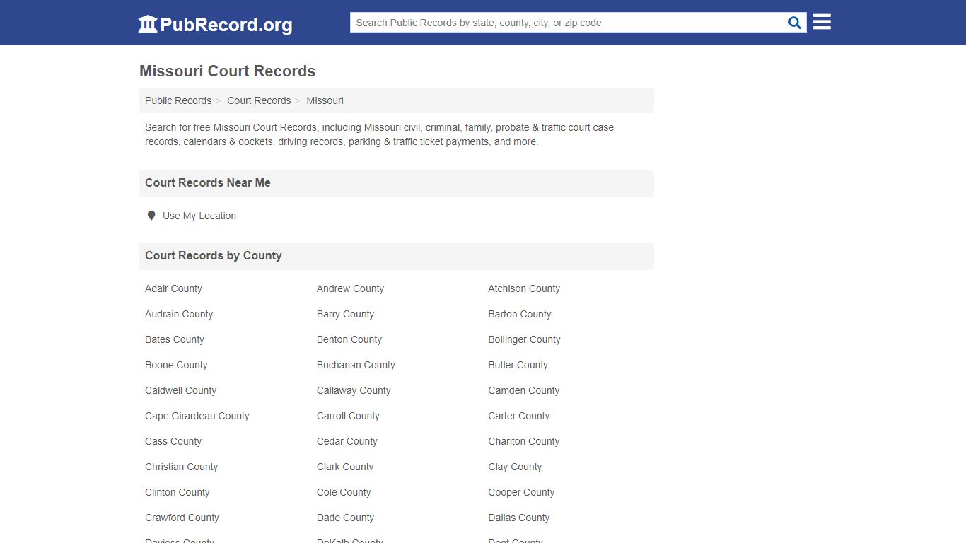 Free Missouri Court Records - PubRecord.org